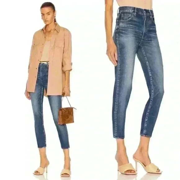 MOUSSY Tamworth High Rise Skinny Crop Lightly Distressed Jeans Size 28 - Picture 4 of 13